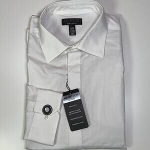 Alfani Men 's Slim Formal Convertible Cuff Dress Shirt white 16-16.5 32-33 $65